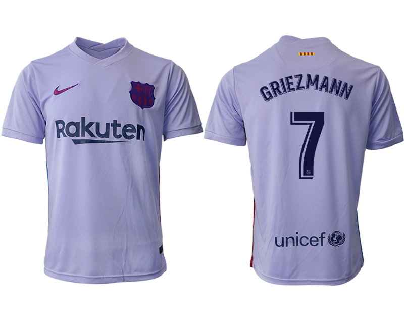 Men 2021-2022 Club Barcelona away aaa version purple #7 Soccer Jerseys->barcelona jersey->Soccer Club Jersey